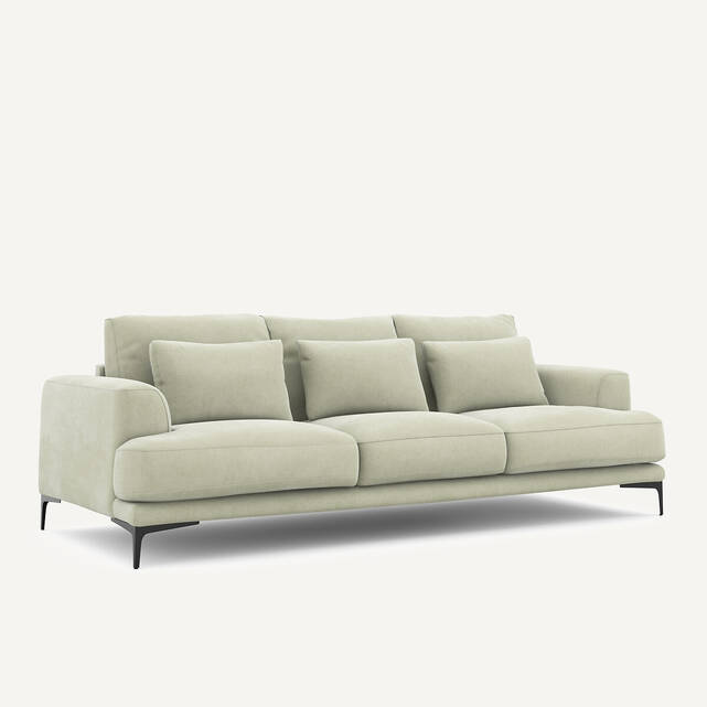 Καναπές 4 θέσεων με βελούδινη ταπετσαρία stonewashed, Marsile