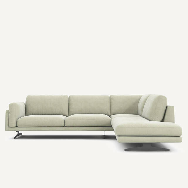 Γωνιακός καναπές από βελούδο stonewashed, CESAR