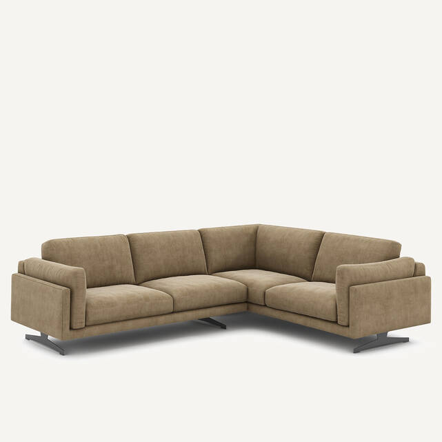 Γωνιακός καναπές από βελούδο stonewashed, CESAR
