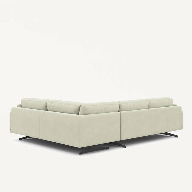 Γωνιακός καναπές από βελούδο stonewashed, CESAR