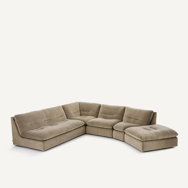 Υποπόδιο σύνθσης από βελούδο stonewashed, GIULIANO