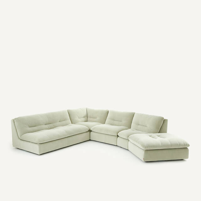 Υποπόδιο σύνθσης από βελούδο stonewashed, GIULIANO