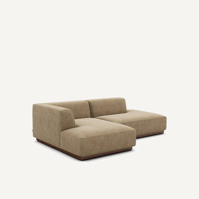 Γωνιακός καναπές αριστερός από βελούδο stonewashed, JACOPO