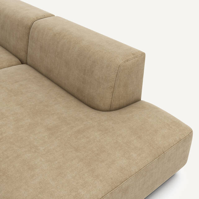 Γωνιακός καναπές αριστερός από βελούδο stonewashed, JACOPO