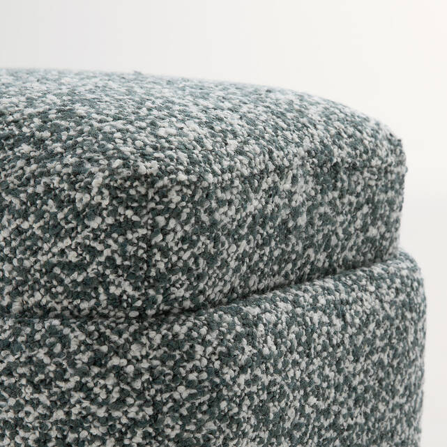 Πουφ από υφασμάτινο μπουκλέ μελανζέ ύφασμα, CLEOPHEE