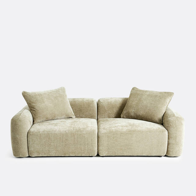 Γωνιακός modular καναπές 3 θέσεων από ζακάρ chenille, AMAD