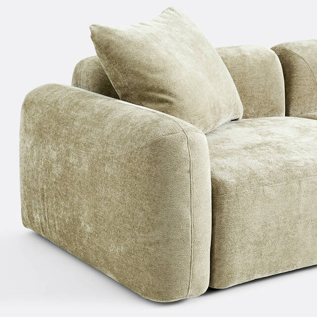 Γωνιακός modular καναπές 3 θέσεων από ζακάρ chenille, AMAD
