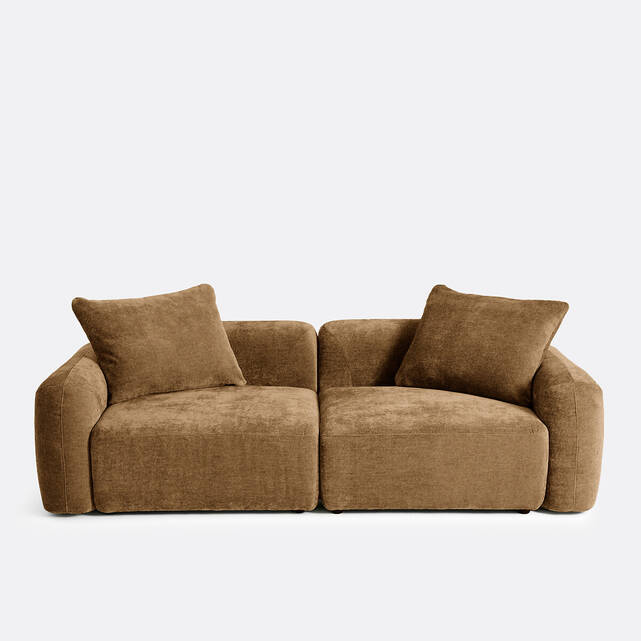 Γωνιακός modular καναπές 3 θέσεων από ζακάρ chenille, AMAD