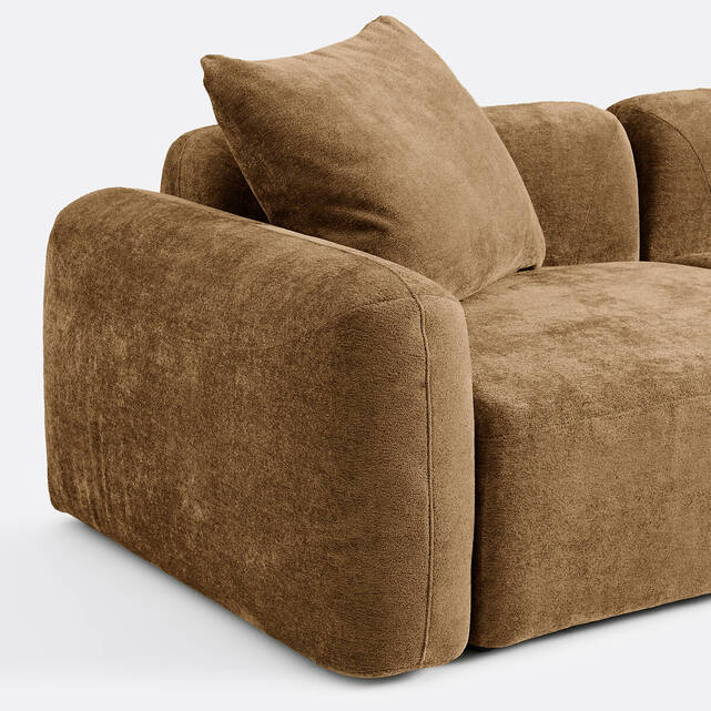 Γωνιακός modular καναπές 3 θέσεων από ζακάρ chenille, AMAD