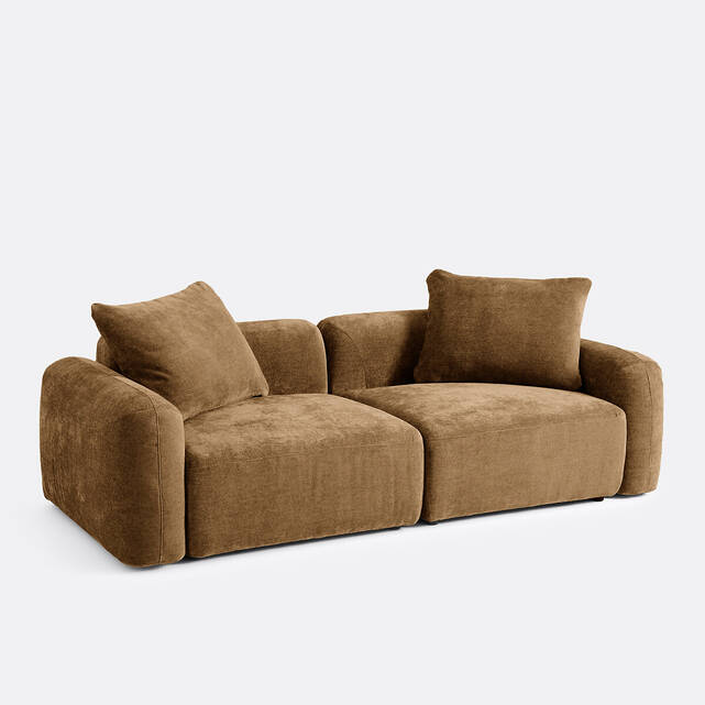 Γωνιακός modular καναπές 3 θέσεων από ζακάρ chenille, AMAD