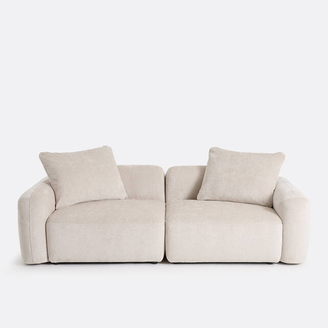 Γωνιακός modular καναπές 3 θέσεων από ζακάρ chenille, AMAD