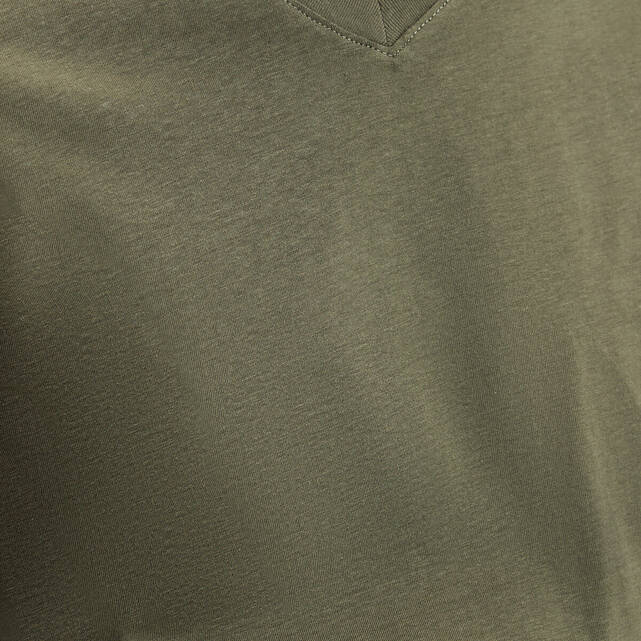 Κοντομάνικο βαμβακερό T-shirt με V λαιμόκοψη