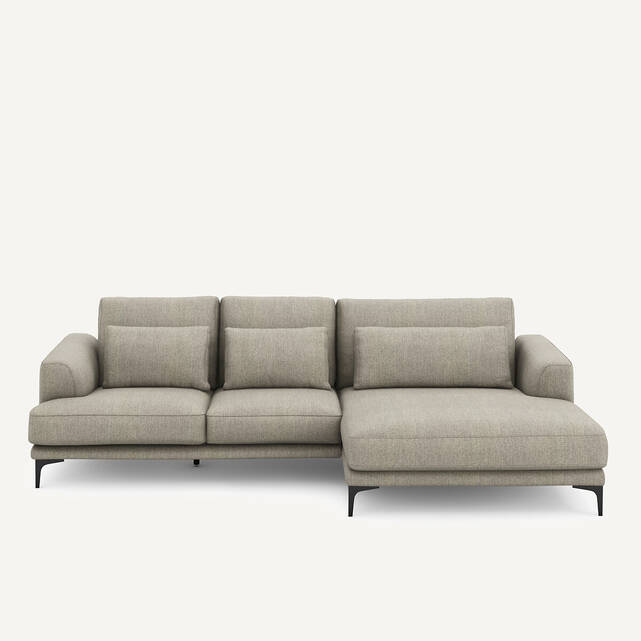 Γωνιακός καναπές XL δεξιός σε ύφασμα tweed, MARSILE