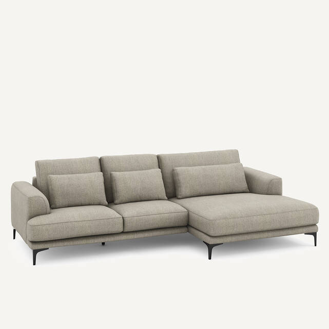 Γωνιακός καναπές XL δεξιός σε ύφασμα tweed, MARSILE