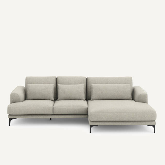 Γωνιακός καναπές XL δεξιός σε ύφασμα tweed, MARSILE