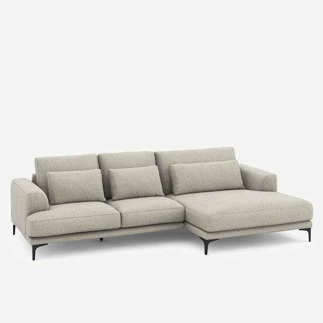 Γωνιακός καναπές XL δεξιός σε ύφασμα tweed, MARSILE