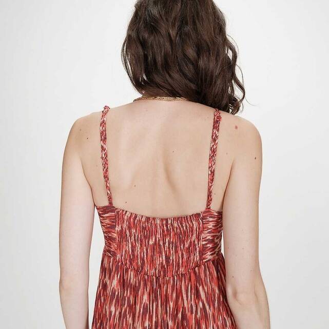 Μακρύ εμπριμέ φόρεμα με τιράντες VENICIA
