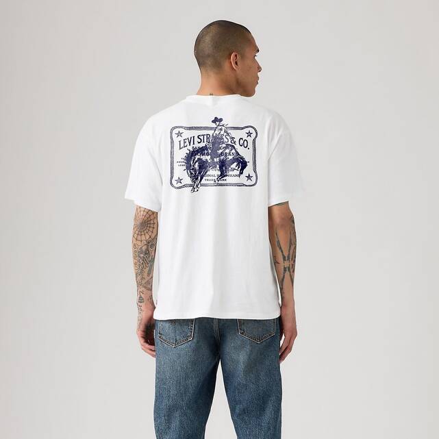 Κοντομάνικο t-shirt vintage με λογότυπο στην πλάτη
