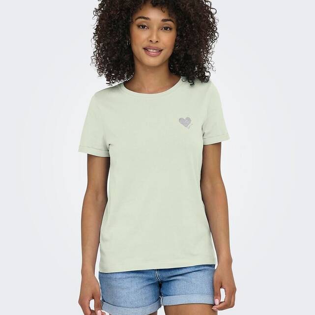 Κοντομάνικο T-shirt με στάμπα μικρή καρδιά