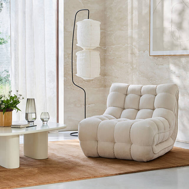 Καπιτονέ πολυθρόνα από βελούδινο chenille, Jud