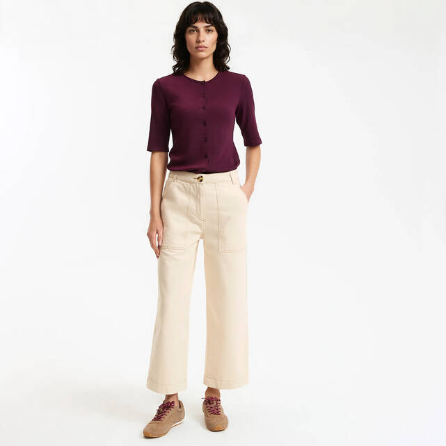 Τζιν παντελόνι φαρδύ 7/8 σε στυλ workwear