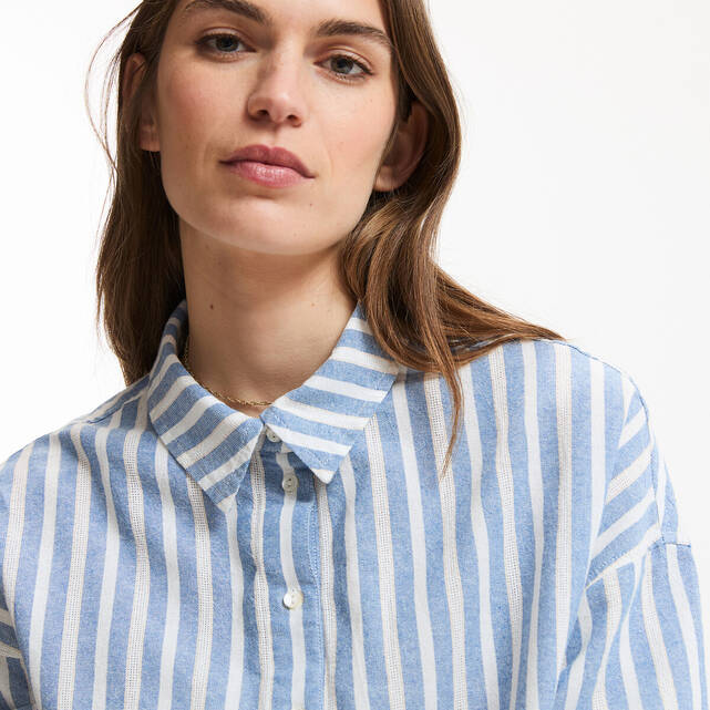 Πουκαμίσα oversize με ρίγες και μακριά μανίκια, Signature APOLLINE