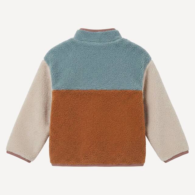Γιλέκο color block από sherpa με ψηλό γιακά και φερμουάρ