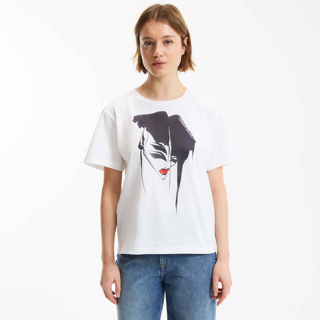 Κοντομάνικο t-shirt με στρογγυλή λαιμόκοψη και γραφικό τύπωμα
