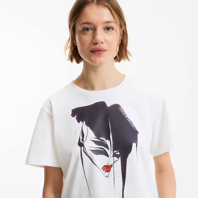 Κοντομάνικο t-shirt με στρογγυλή λαιμόκοψη και γραφικό τύπωμα