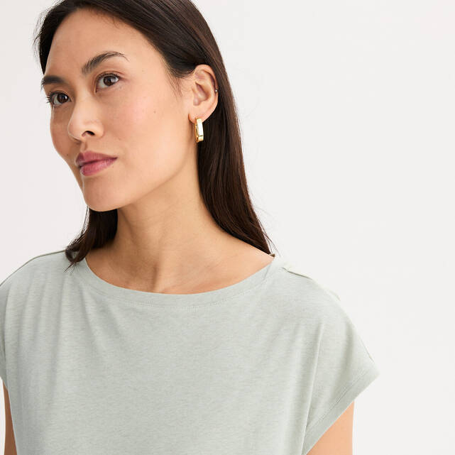 Μίντι T-shirt φόρεμα από λινό και βαμβάκι