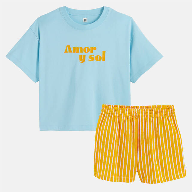 Πιτζάμα σορτς από ζέρσεϊ amor y sol