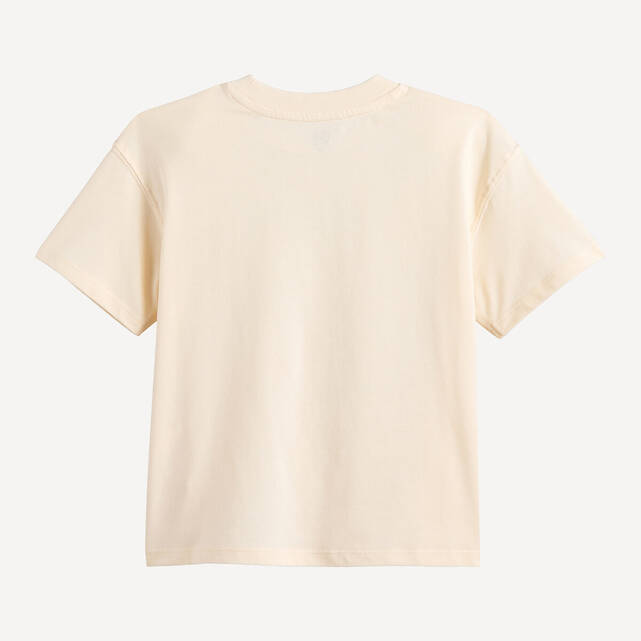Oversized T-shirt με στρογγυλή λαιμόκοψη, κοντά μανίκια και στάμπα ήλιου