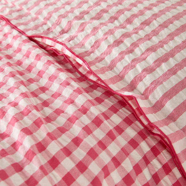 Παπλωματοθήκη βαμβακερή seersucker, COTTAGE FRAMBOISE