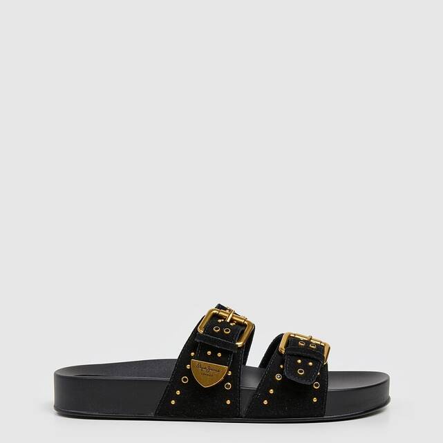 Σανδάλια mules με διπλά λουράκια AGNES STUDS