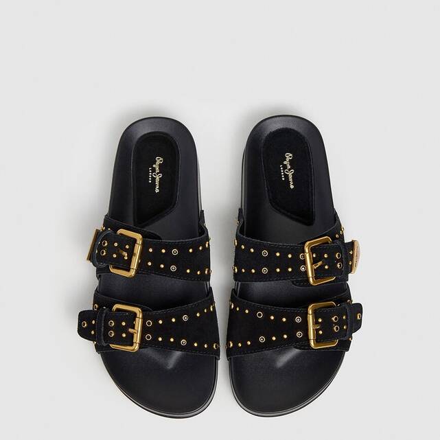 Σανδάλια mules με διπλά λουράκια AGNES STUDS