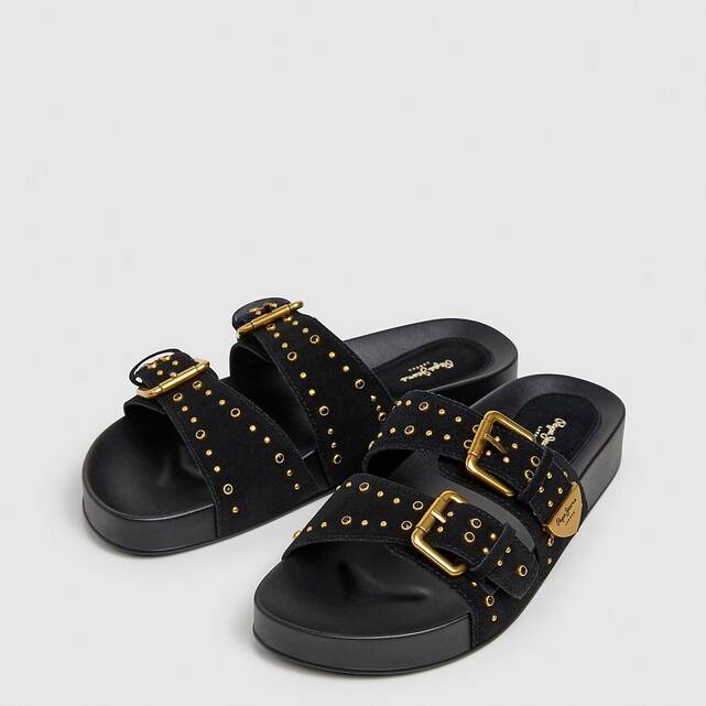 Σανδάλια mules με διπλά λουράκια AGNES STUDS
