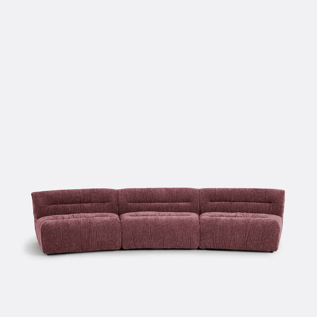 Τριθέσιος αρθρωτός καναπές από flame chenille, SWEETY