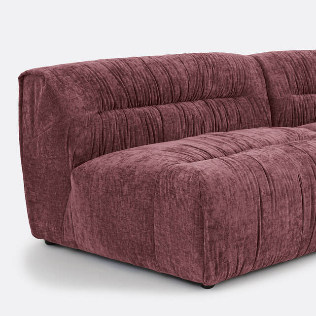 Τριθέσιος αρθρωτός καναπές από flame chenille, SWEETY