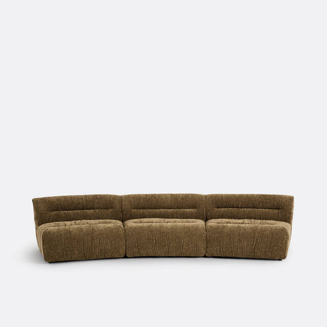 Τριθέσιος αρθρωτός καναπές από flame chenille, SWEETY