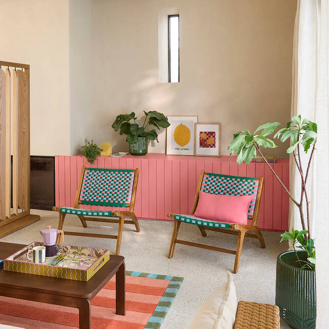 Πολυθρόνα lounge από ξύλο teak και πλεγμένο σχοινί, Amanda