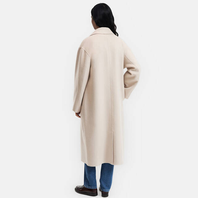 Χειροποίητο oversized σταυρωτό παλτό από μείγμα μαλλιού