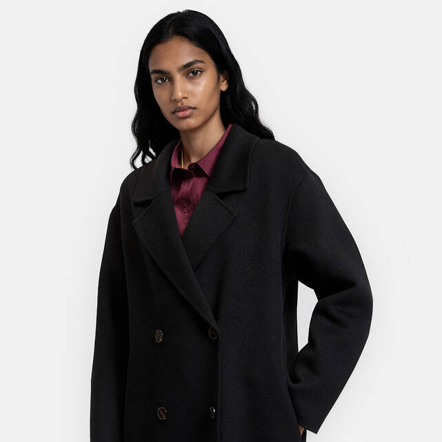 Χειροποίητο oversized σταυρωτό παλτό από μείγμα μαλλιού