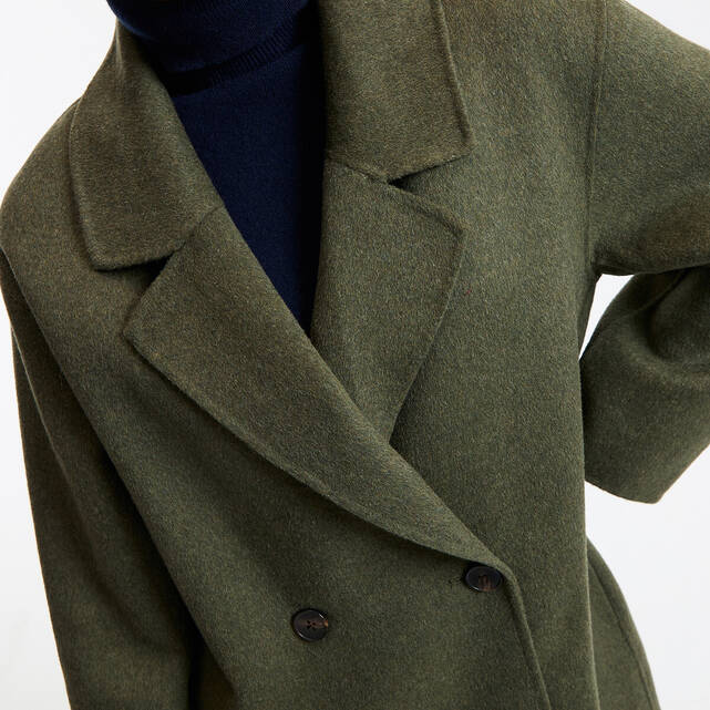 Χειροποίητο oversized σταυρωτό παλτό από μείγμα μαλλιού