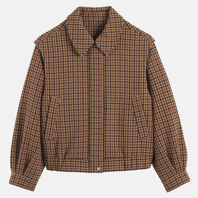 Καρό jacket με γιακά πουκαμίσου