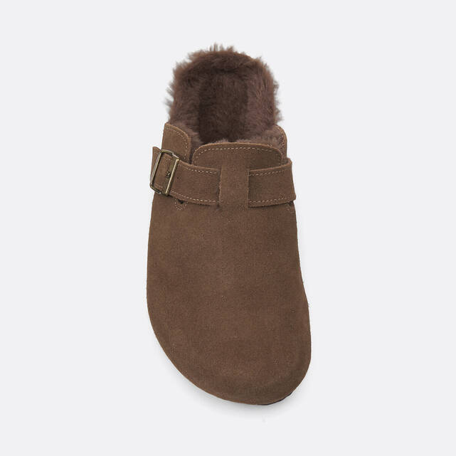 Σαμπό mules από σουέτ δέρμα