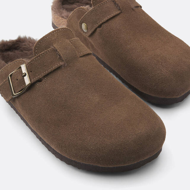 Σαμπό mules από σουέτ δέρμα