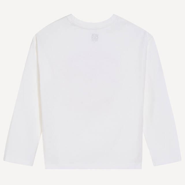 Μακρυμάνικο T-shirt με στρογγυλή λαιμόκοψη, τύπωμα καρδιά και μήνυμα