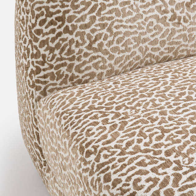 Πολυθρόνα lounge compact, ύφασμα bouclette με λεοπάρ σχέδιο, OLTO