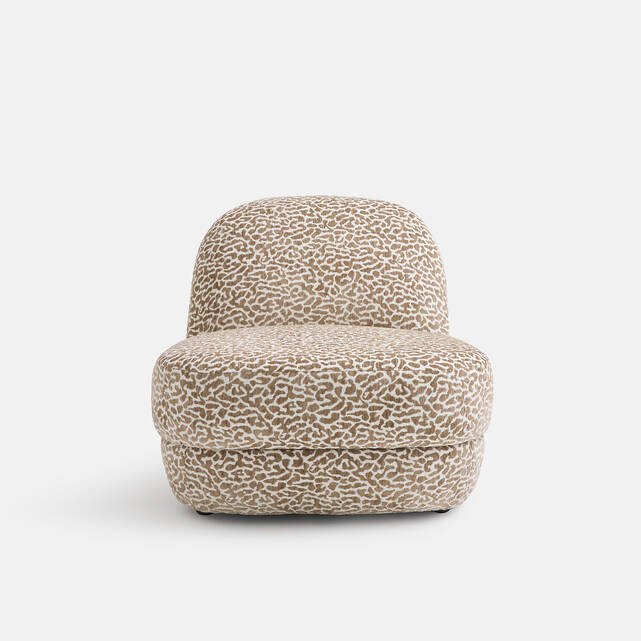 Πολυθρόνα lounge compact, ύφασμα bouclette με λεοπάρ σχέδιο, OLTO