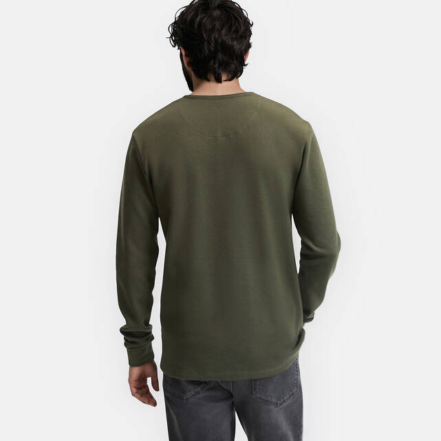 Μακρυμάνικο T-shirt με λαιμόκοψη Henley
